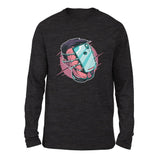 Phone Face Hugger Men/Unisex Drop Shoulder Sweatshirt in Dark Grey Heather color