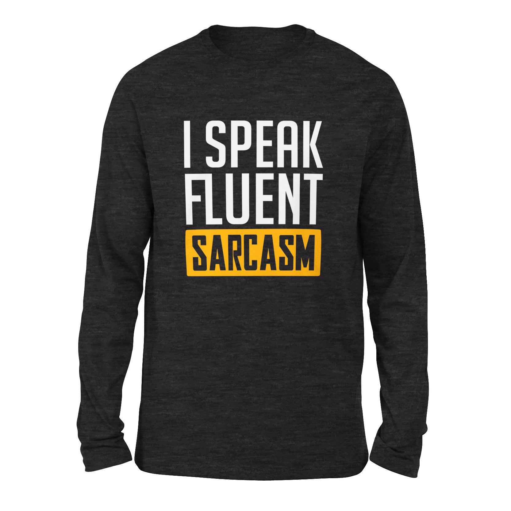 I Speak Fluent Sarcasm Men/Unisex Drop Shoulder Sweatshirt in Dark Grey Heather color