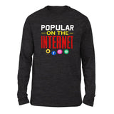 Popular On The Internet Men/Unisex Drop Shoulder Sweatshirt in Dark Grey Heather color