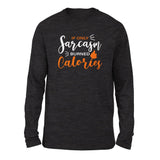 If Only Sarcasm Burned Calories Men/Unisex Drop Shoulder Sweatshirt in Dark Grey Heather color