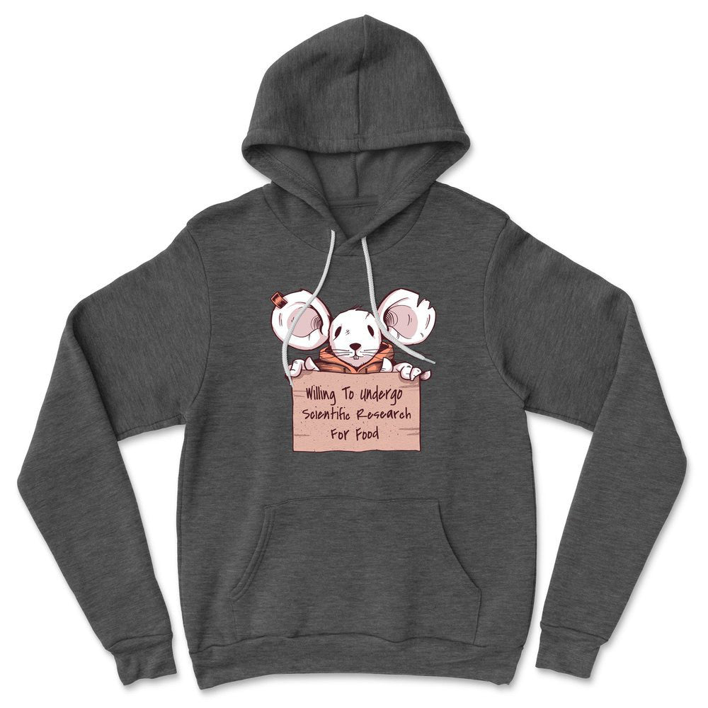 Willing To Undergo Scientific Research For Food Hoodie in Dark Grey Heather color