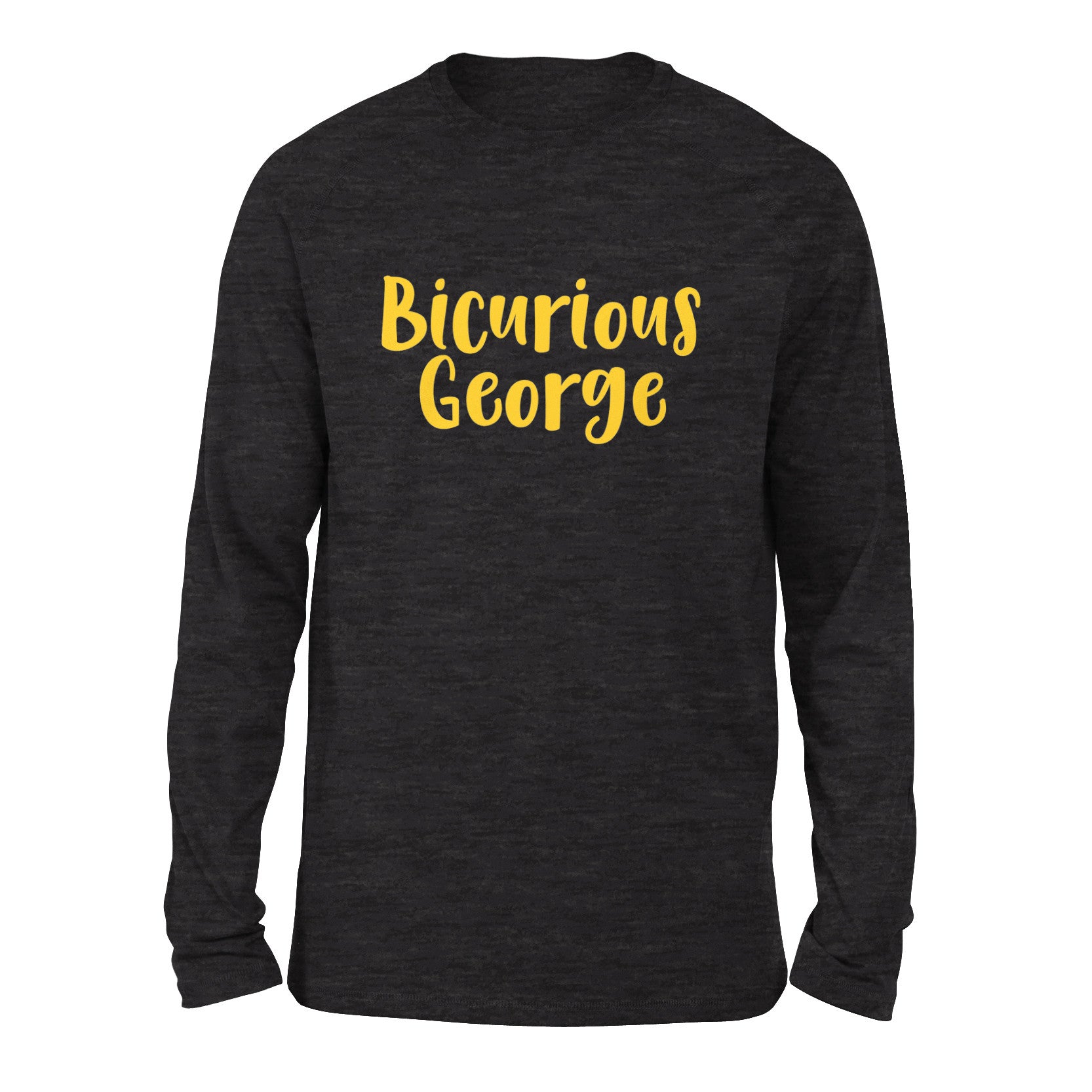 Bicurious George Men/Unisex Drop Shoulder Sweatshirt in Dark Grey Heather color