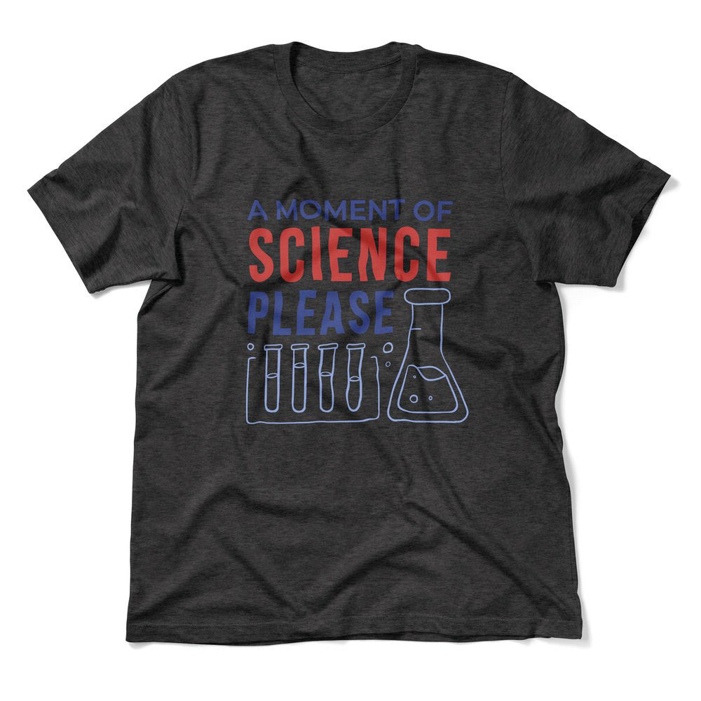 A Moment Of Science Please Men/Unisex T-Shirt in Dark Grey Heather color