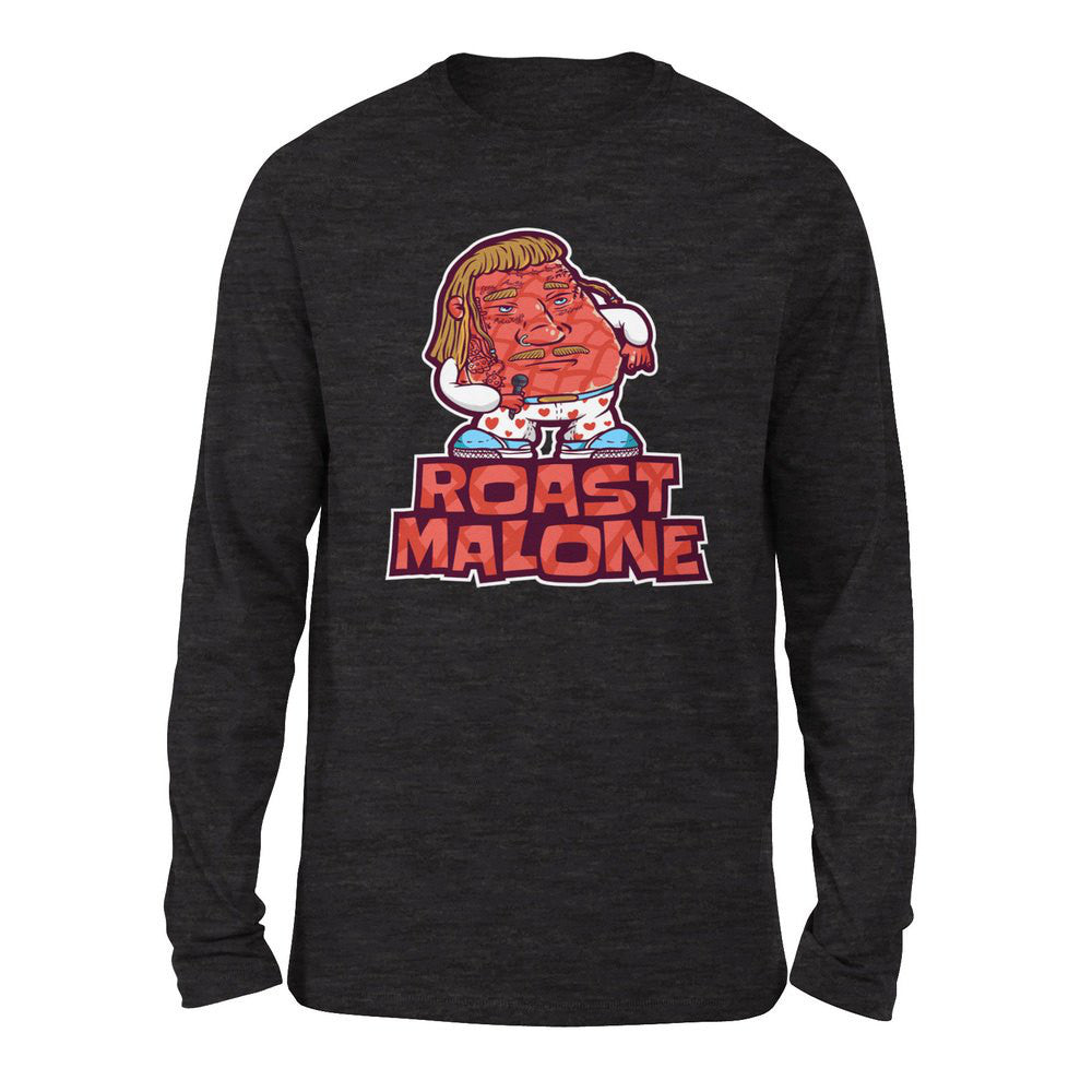 Roast Malone Men/Unisex Drop Shoulder Sweatshirt in Dark Grey Heather color