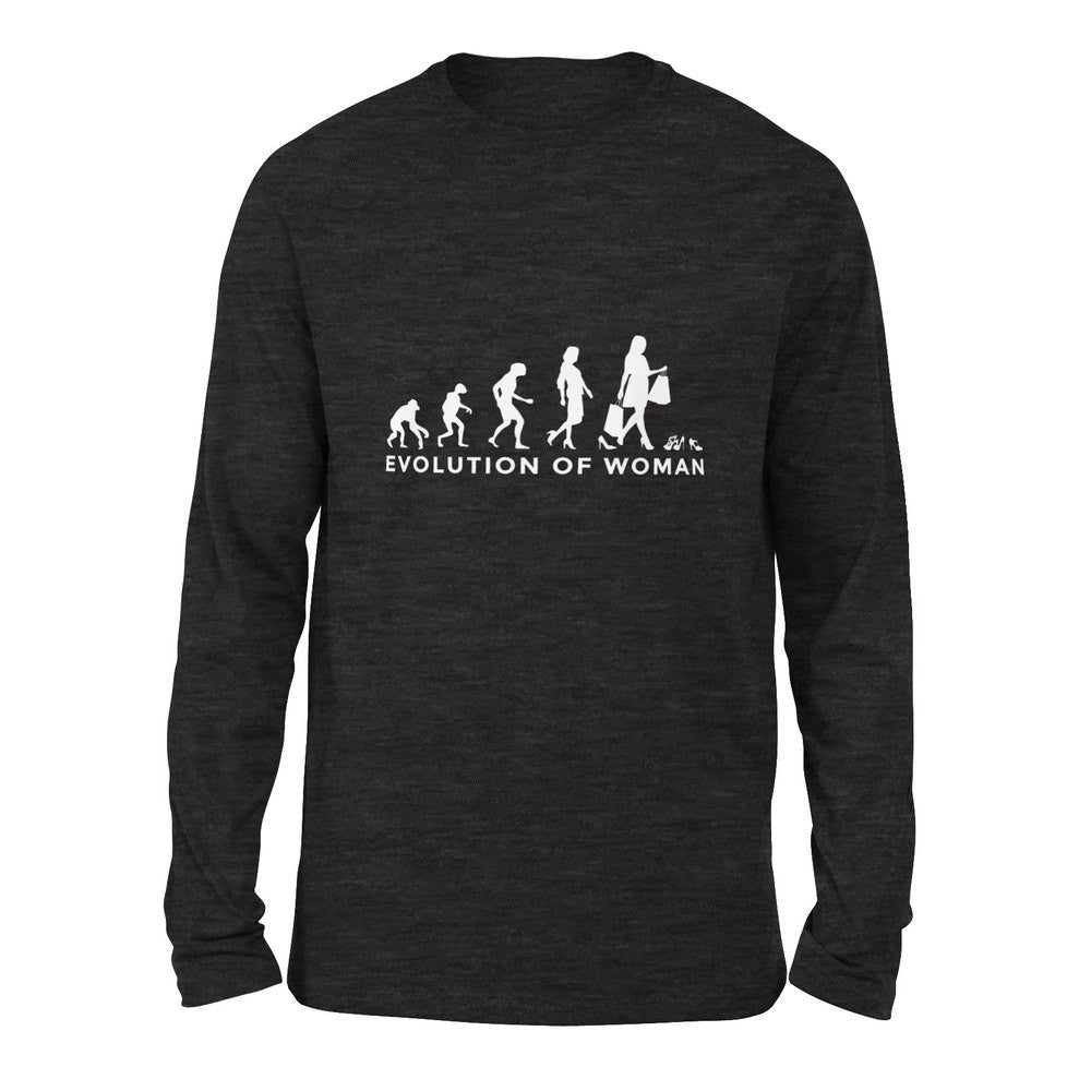 Female Evolution Men/Unisex Drop Shoulder Sweatshirt in Dark Grey Heather color