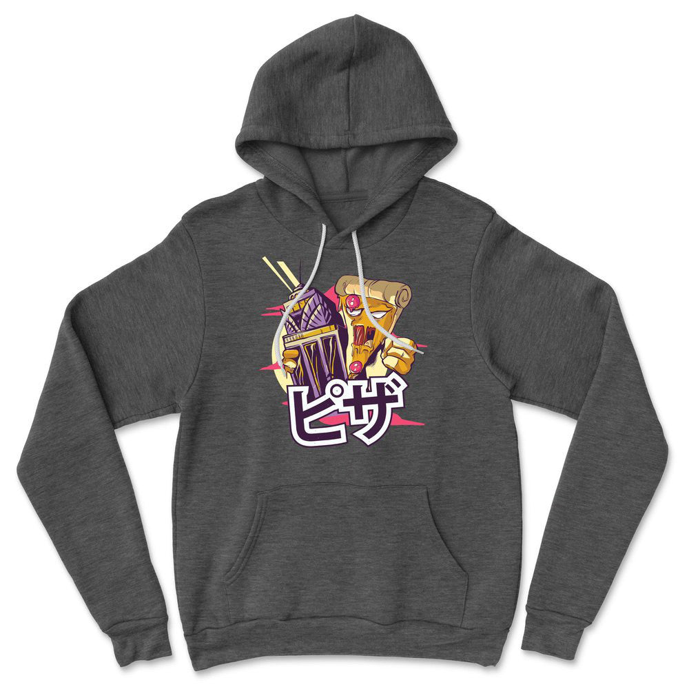 Pizza Kong Hoodie in Dark Grey Heather color
