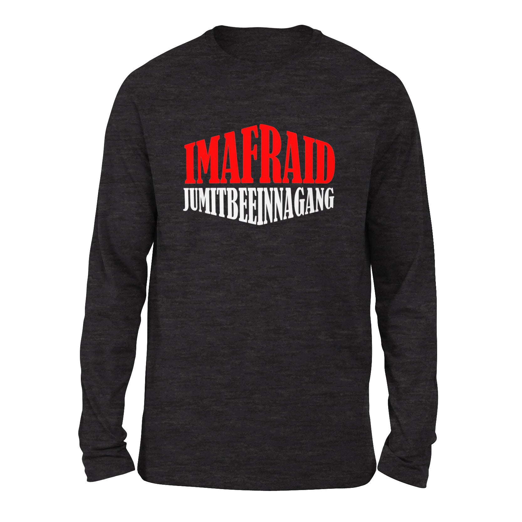 Imafraid Jumitbeeinnagang Men/Unisex Drop Shoulder Sweatshirt in Dark Grey Heather color