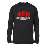 Imafraid Jumitbeeinnagang Men/Unisex Drop Shoulder Sweatshirt in Dark Grey Heather color