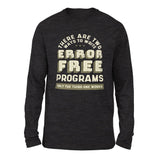 How Many Ways To Write Error Free Programs Men/Unisex Drop Shoulder Sweatshirt in Dark Grey Heather color