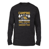 Camping - Spend A Fortune And Live Like A Poor Men/Unisex Drop Shoulder Sweatshirt in Dark Grey Heather color