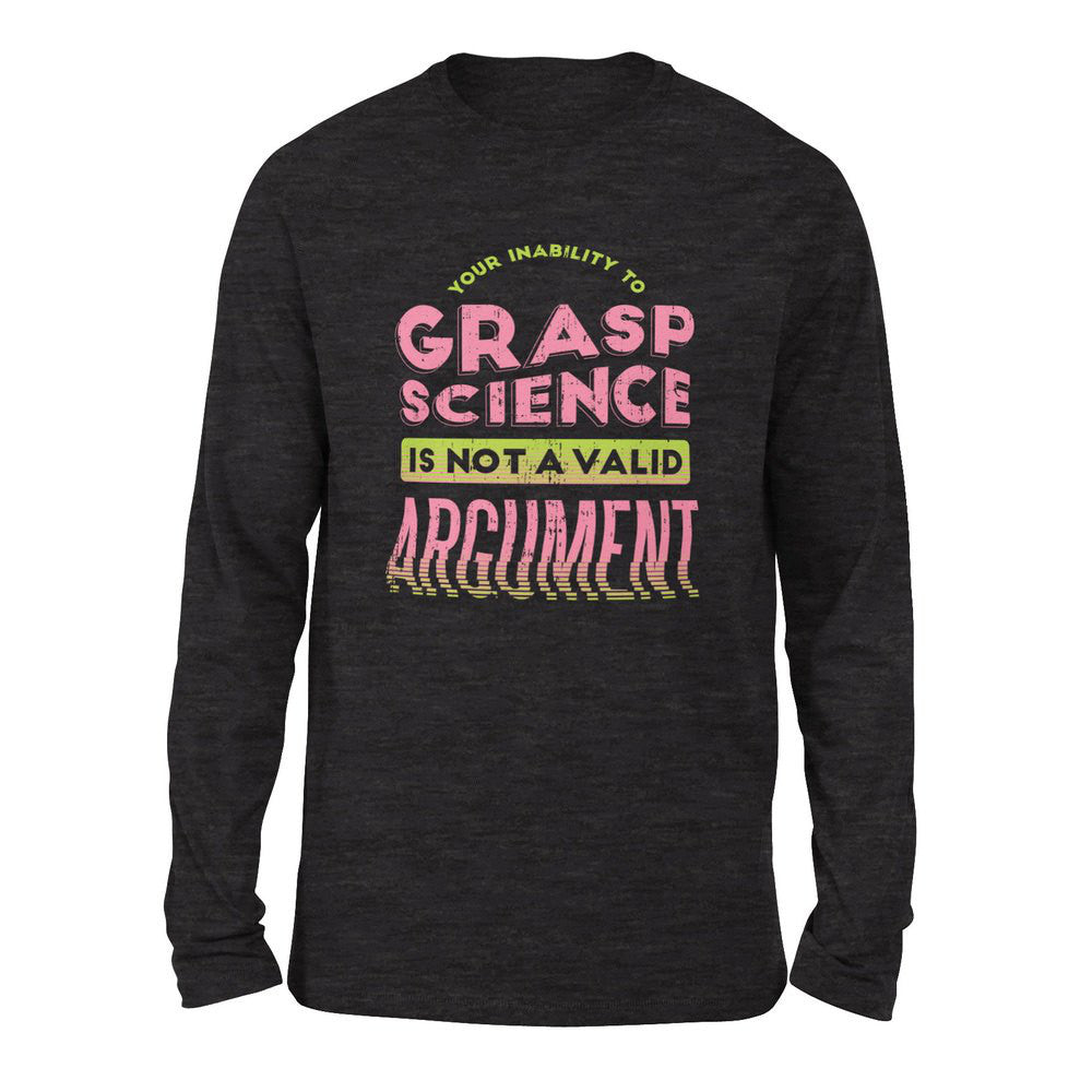 Not A Valid Argument Men/Unisex Drop Shoulder Sweatshirt in Dark Grey Heather color