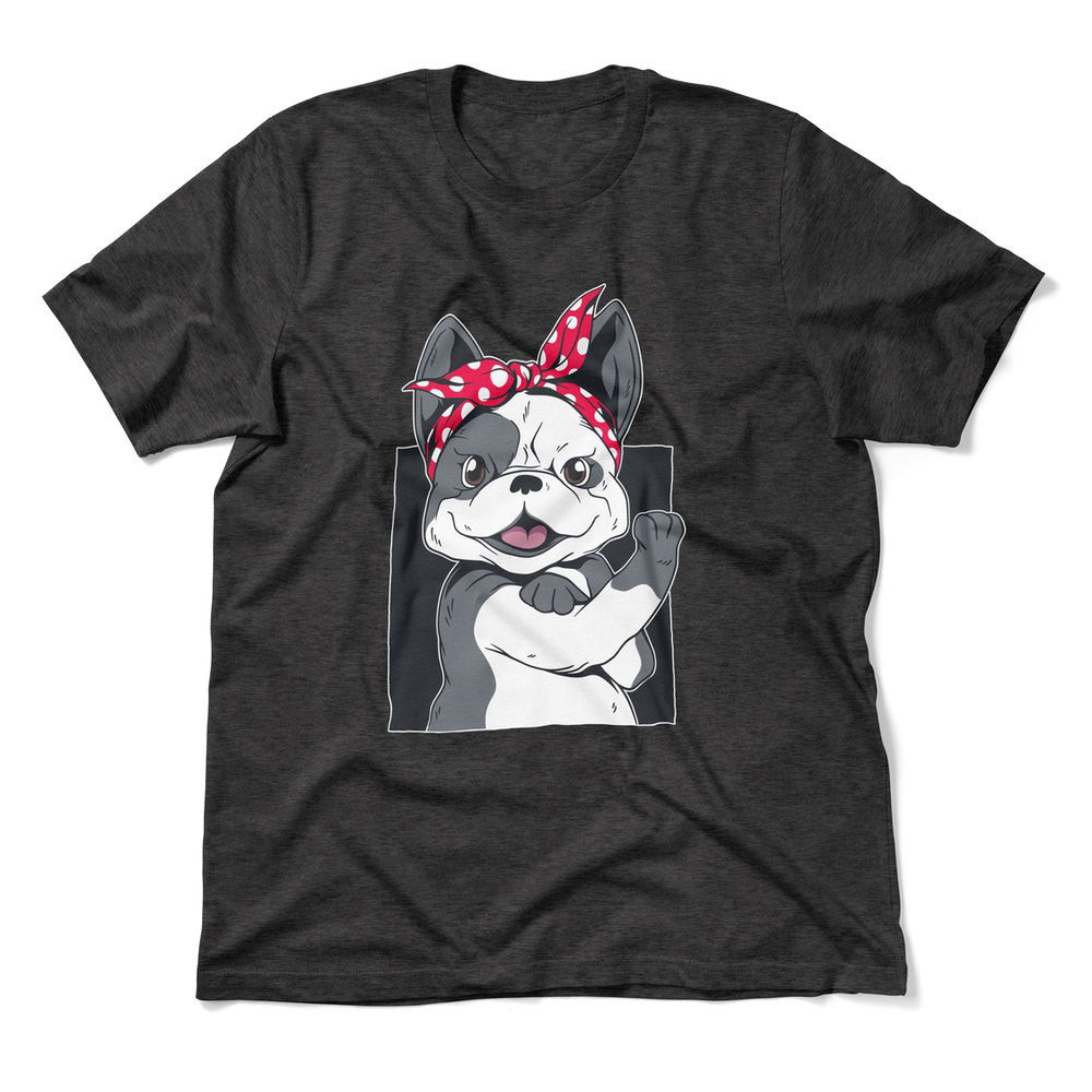 French Bulldog Men/Unisex T-Shirt in Dark Grey Heather color