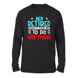 I'm Retired, Don't Ask Me To Do Anything Men/Unisex Drop Shoulder Sweatshirt in Dark Grey Heather color
