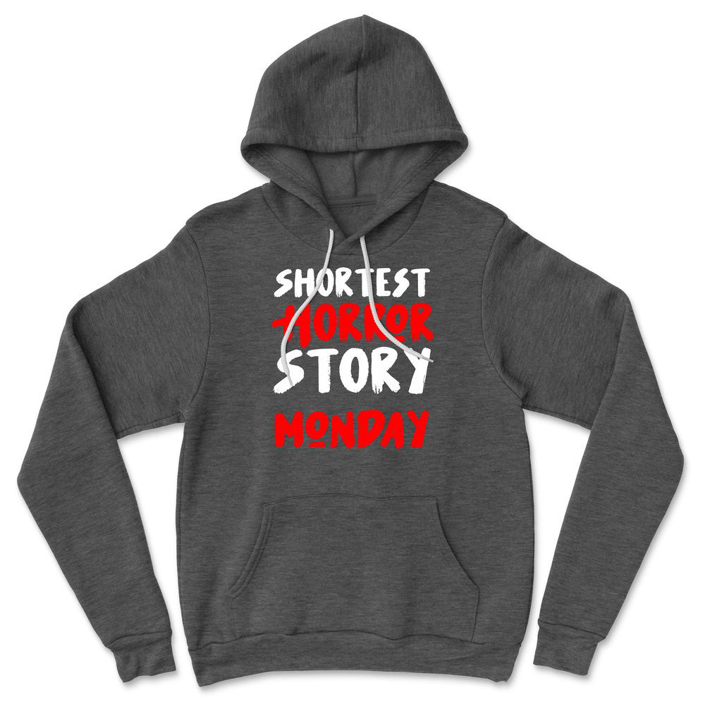 Shortest Horror Story - Monday Hoodie in Dark Grey Heather color