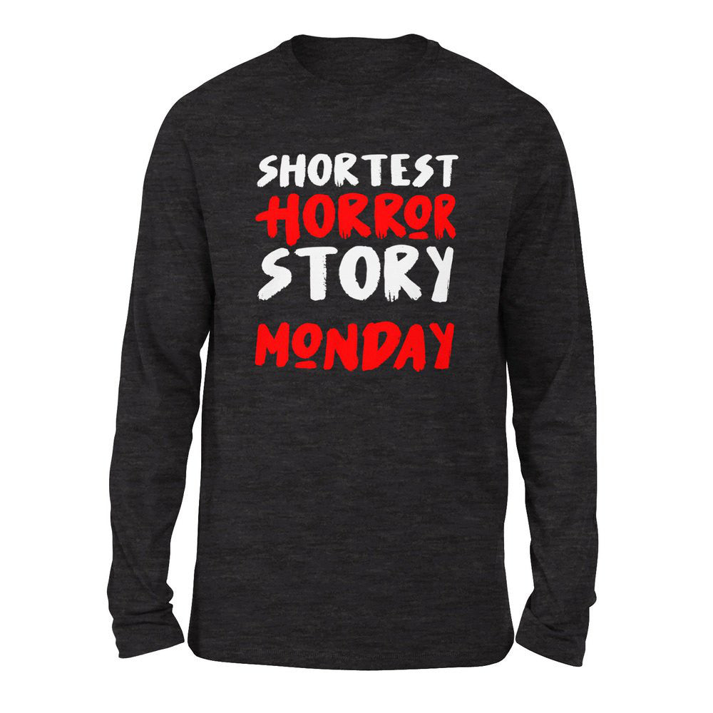 Shortest Horror Story - Monday Men/Unisex Drop Shoulder Sweatshirt in Dark Grey Heather color