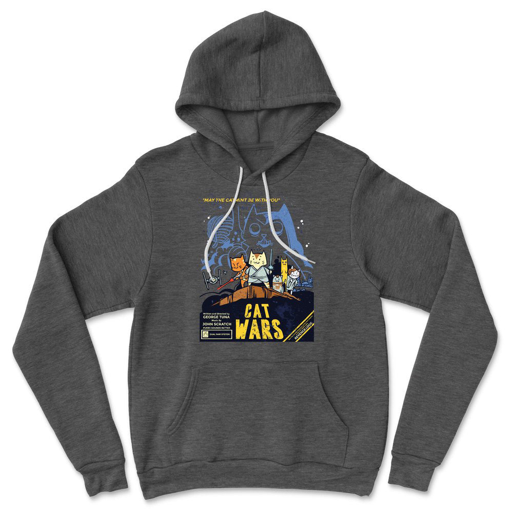 Cat Wars - May The Cat Mint Be With You Hoodie in Dark Grey Heather color