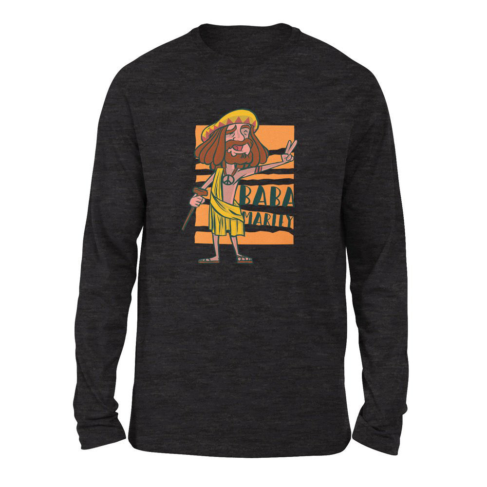 Indian Guru - Baba Marley Men/Unisex Drop Shoulder Sweatshirt in Dark Grey Heather color