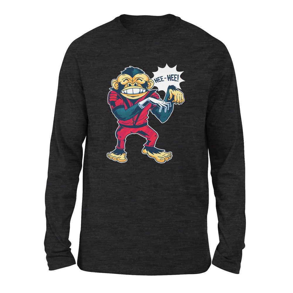 Dancing Monkey Jackson Men/Unisex Drop Shoulder Sweatshirt in Dark Grey Heather color