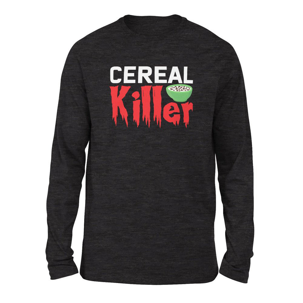 Cereal Killer Men/Unisex Drop Shoulder Sweatshirt in Dark Grey Heather color