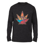Cannabis Leaf Beach Men/Unisex Drop Shoulder Sweatshirt in Dark Grey Heather color