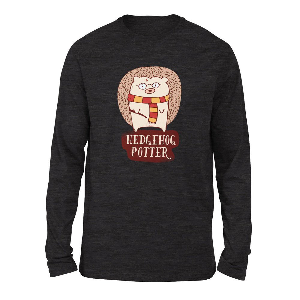 Hedge Hog Potter Men/Unisex Drop Shoulder Sweatshirt in Dark Grey Heather color