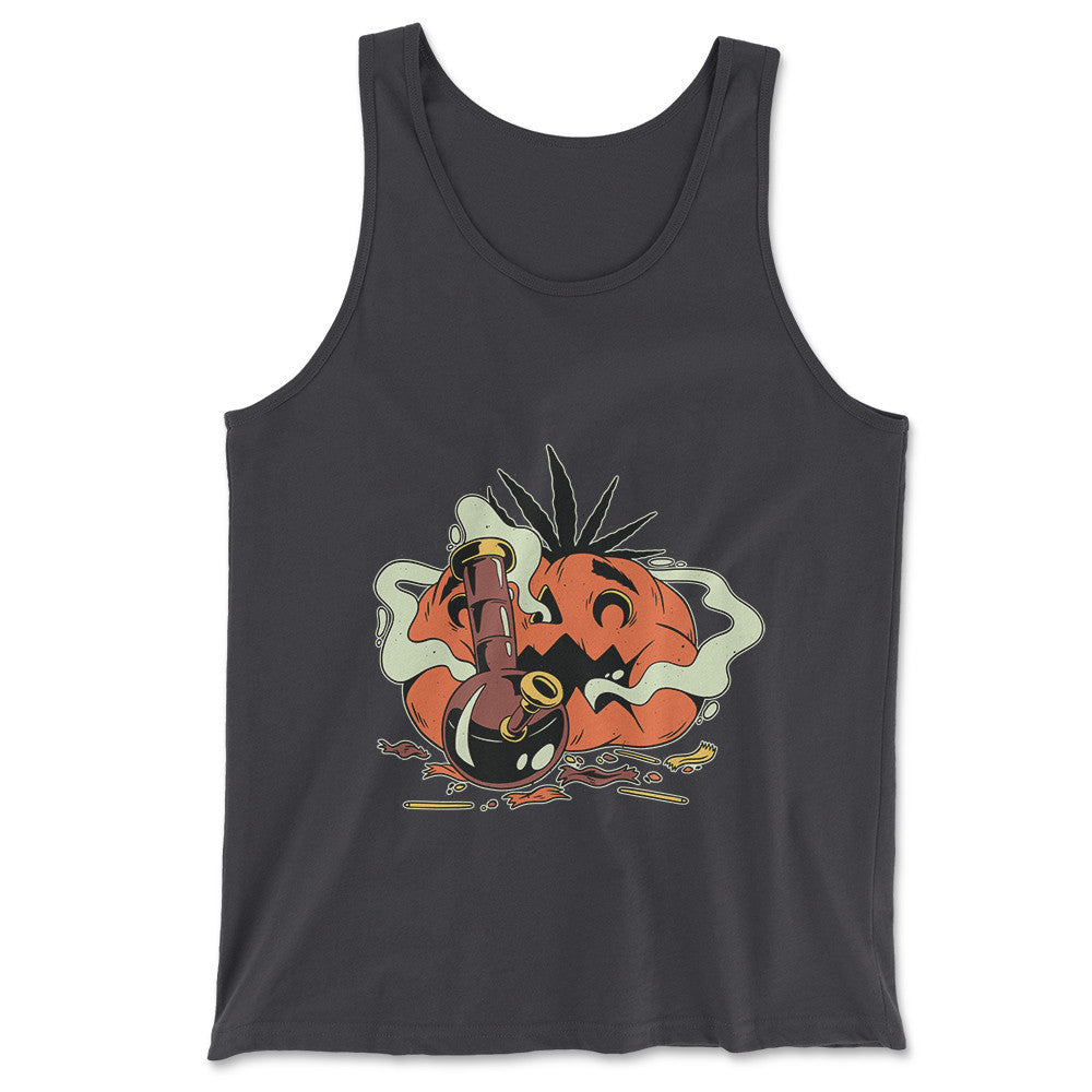 Baked Pumpkin Men/Unisex Tank in Dark Grey color