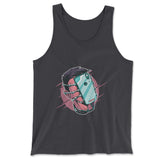 Phone Face Hugger Men/Unisex Tank in Dark Grey color