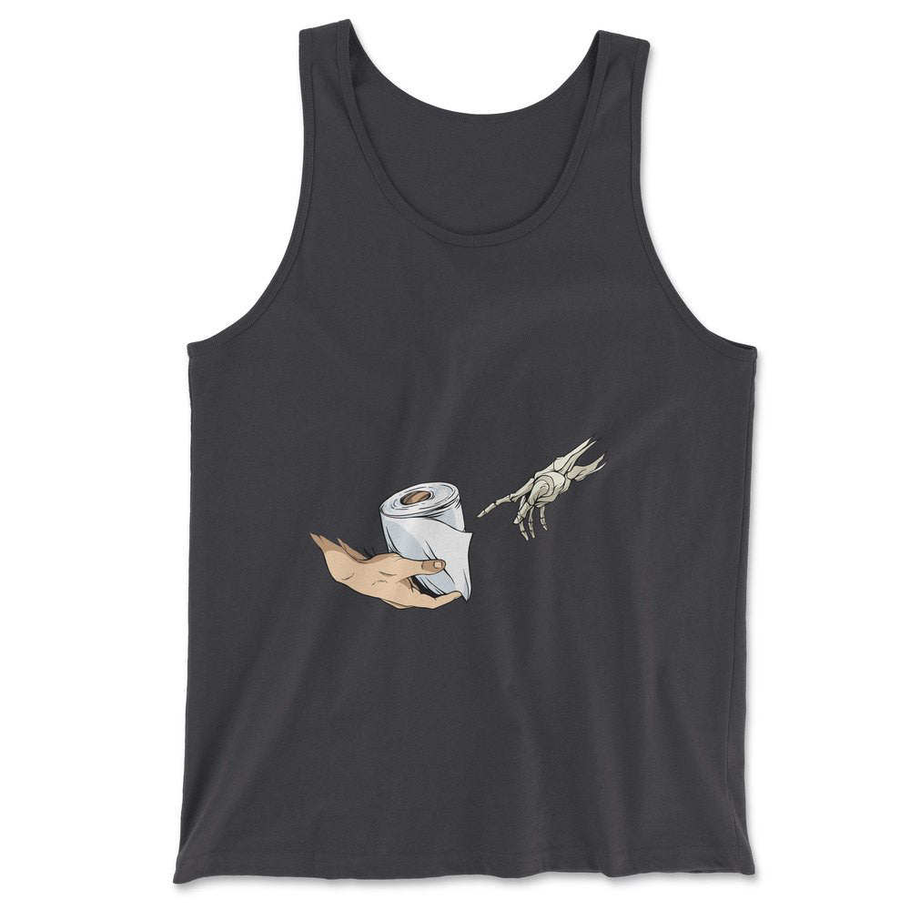 Creation Of Adam - Toilet Paper Men/Unisex Tank in Dark Grey color