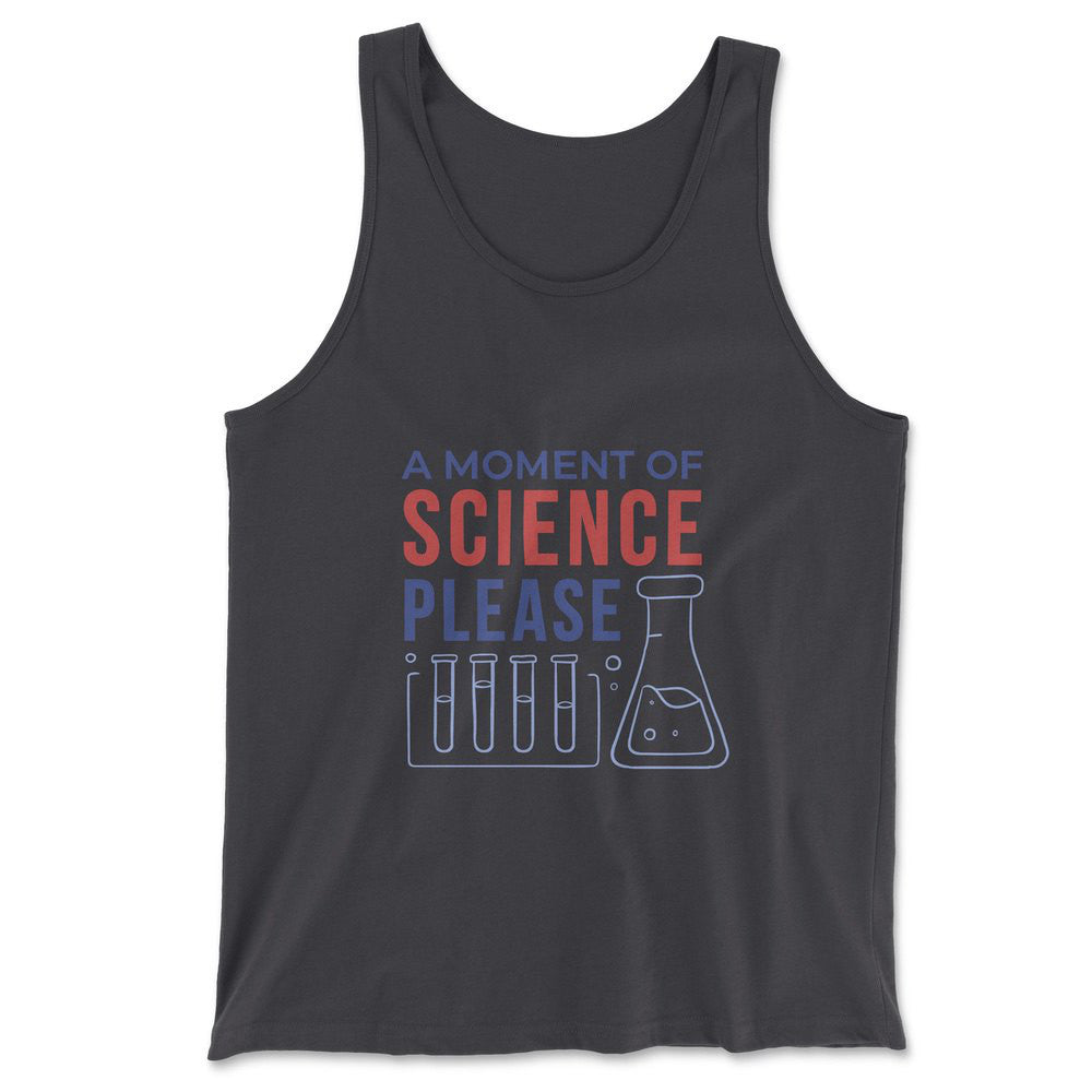 A Moment Of Science Please Men/Unisex Tank in Dark Grey color