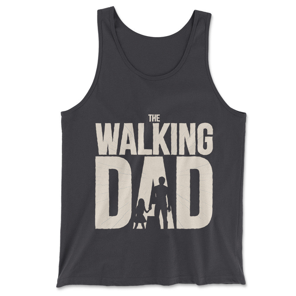 The Walking Dad Men/Unisex Tank in Dark Grey color