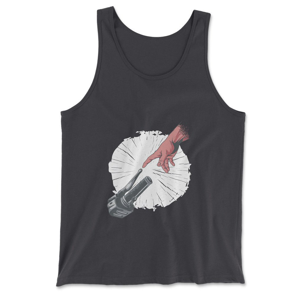 Creation Of Adam - Motorcycle Men/Unisex Tank in Dark Grey color