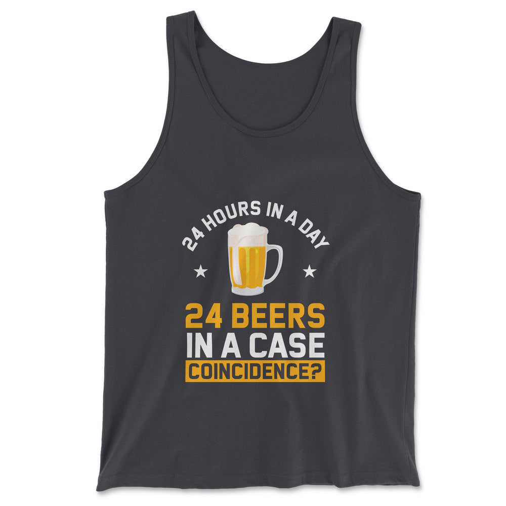 24 Hours In A Day, 24 Beers In A Case. Coincidence Men/Unisex Tank in Dark Grey color
