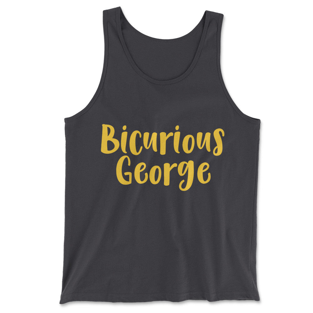 Bicurious George Men/Unisex Tank in Dark Grey color
