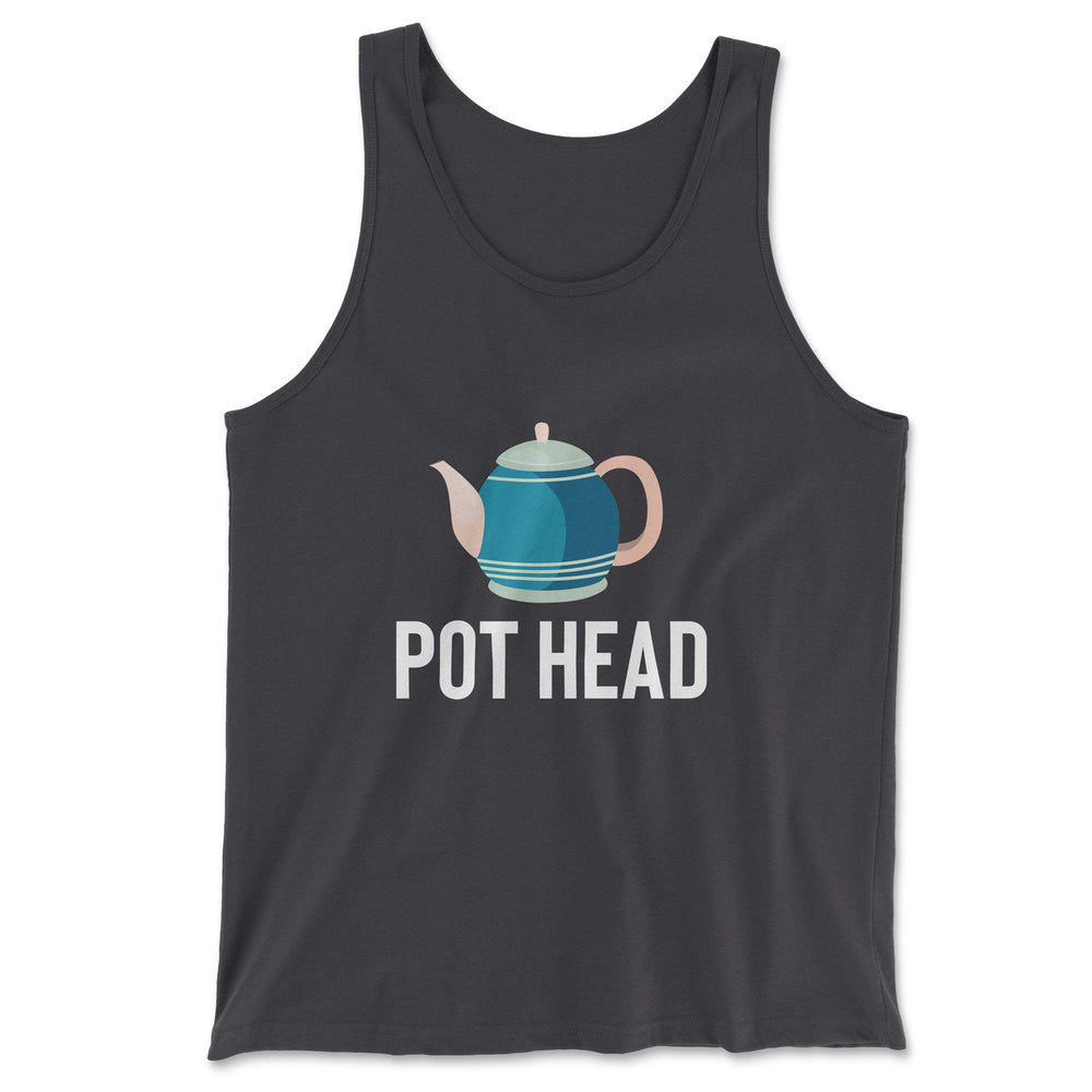 Pot Head Men/Unisex Tank in Dark Grey color