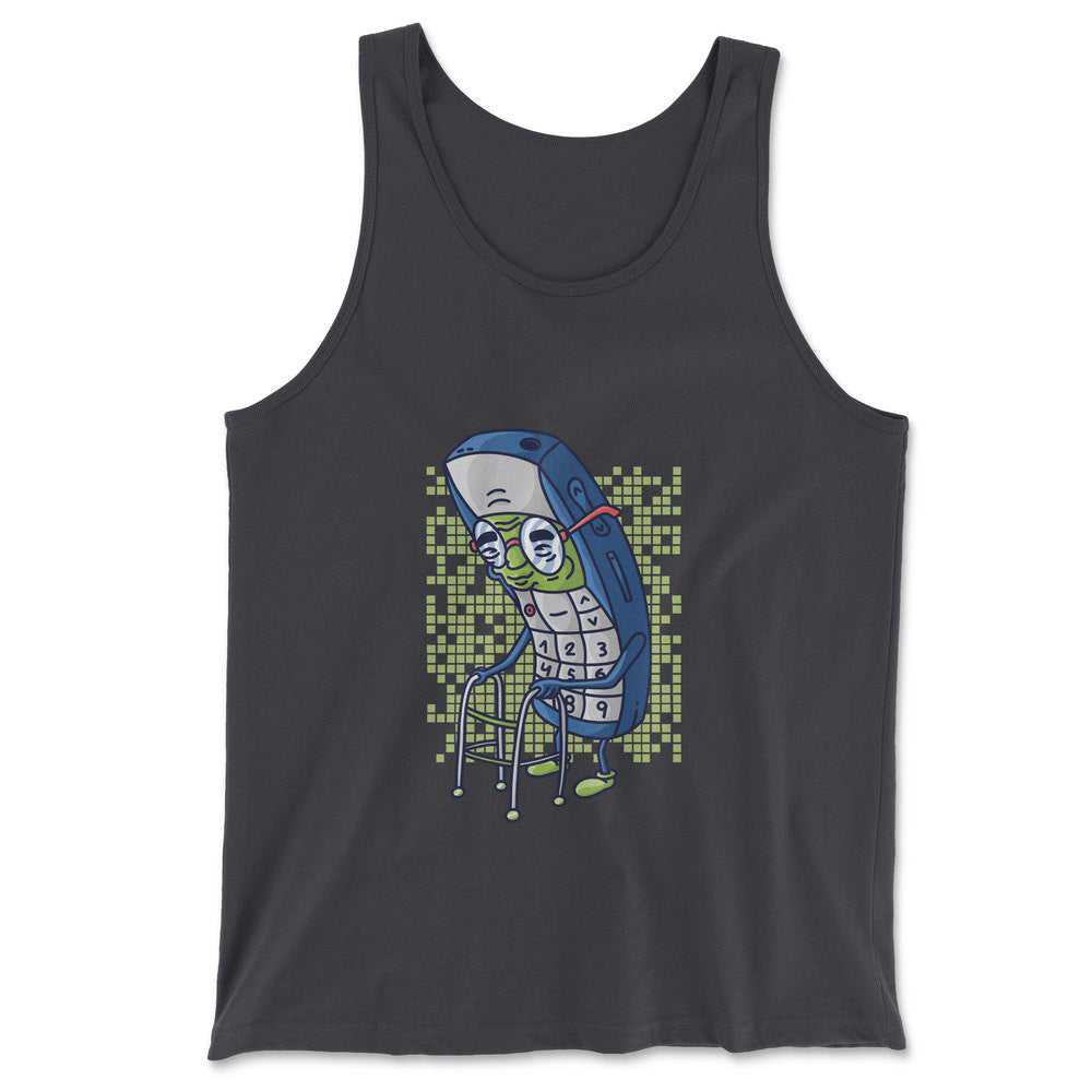 Old Nokia Cellphone Men/Unisex Tank in Dark Grey color