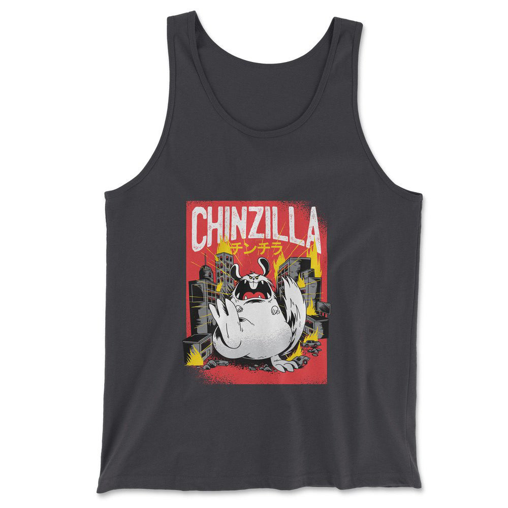 Chinzilla Monster Men/Unisex Tank in Dark Grey color