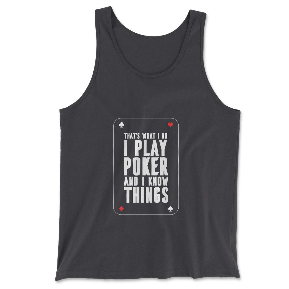 Play Poker Men/Unisex Tank in Dark Grey color