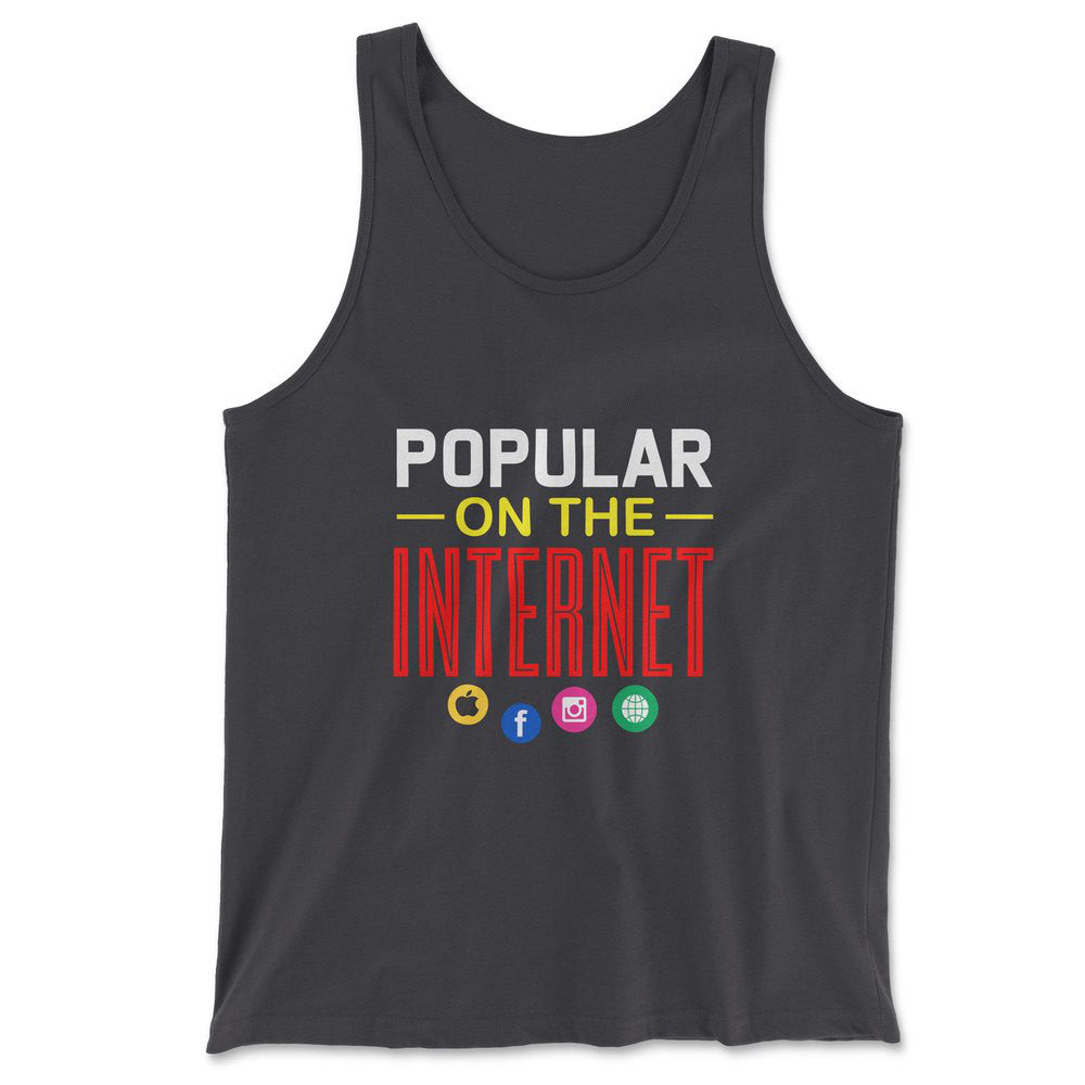 Popular On The Internet Men/Unisex Tank in Dark Grey color
