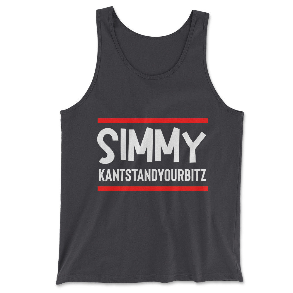 Simmy Kantstandyourbitz Men/Unisex Tank in Dark Grey color