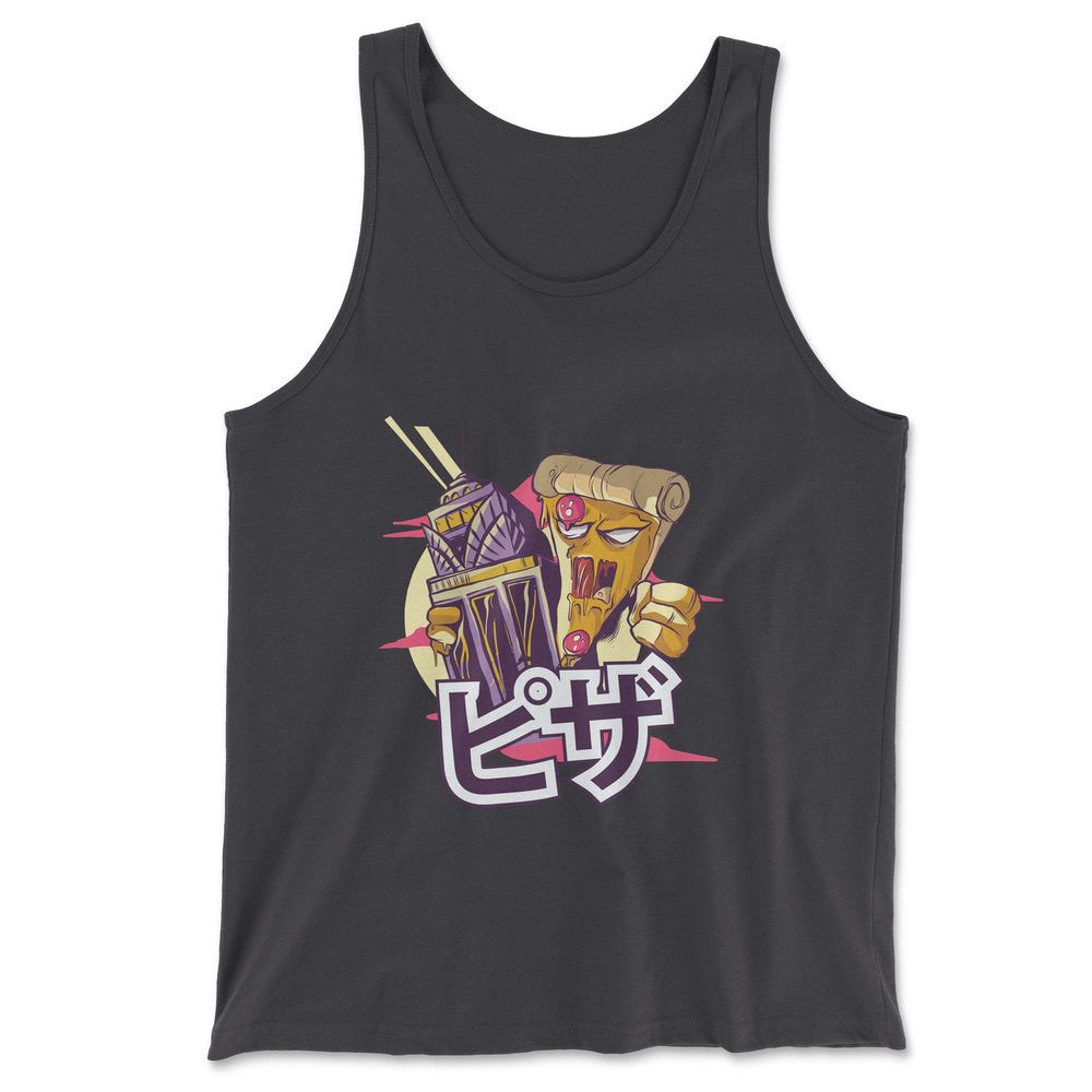 Pizza Kong Men/Unisex Tank in Dark Grey color