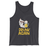 Drunk Again Men/Unisex Tank in Dark Grey color