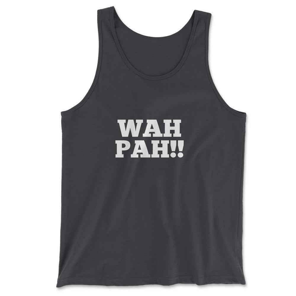 Wah Pah!! Men/Unisex Tank in Dark Grey color