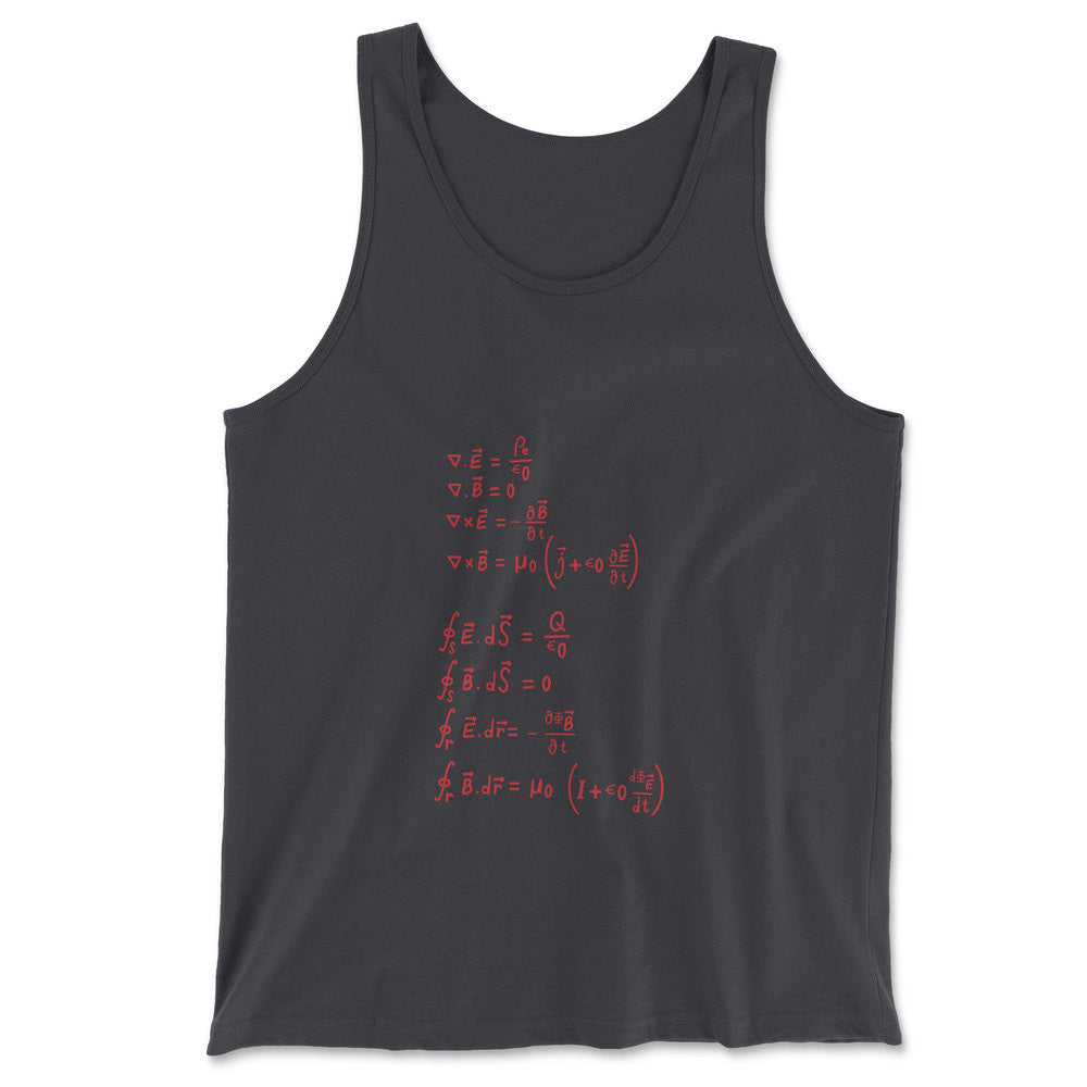 Physics Formula Men/Unisex Tank in Dark Grey color