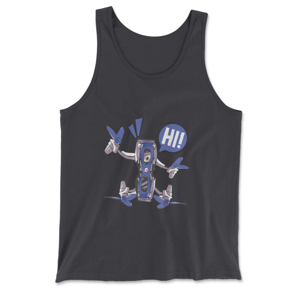 Quadcopter Robot Men/Unisex Tank in Dark Grey color