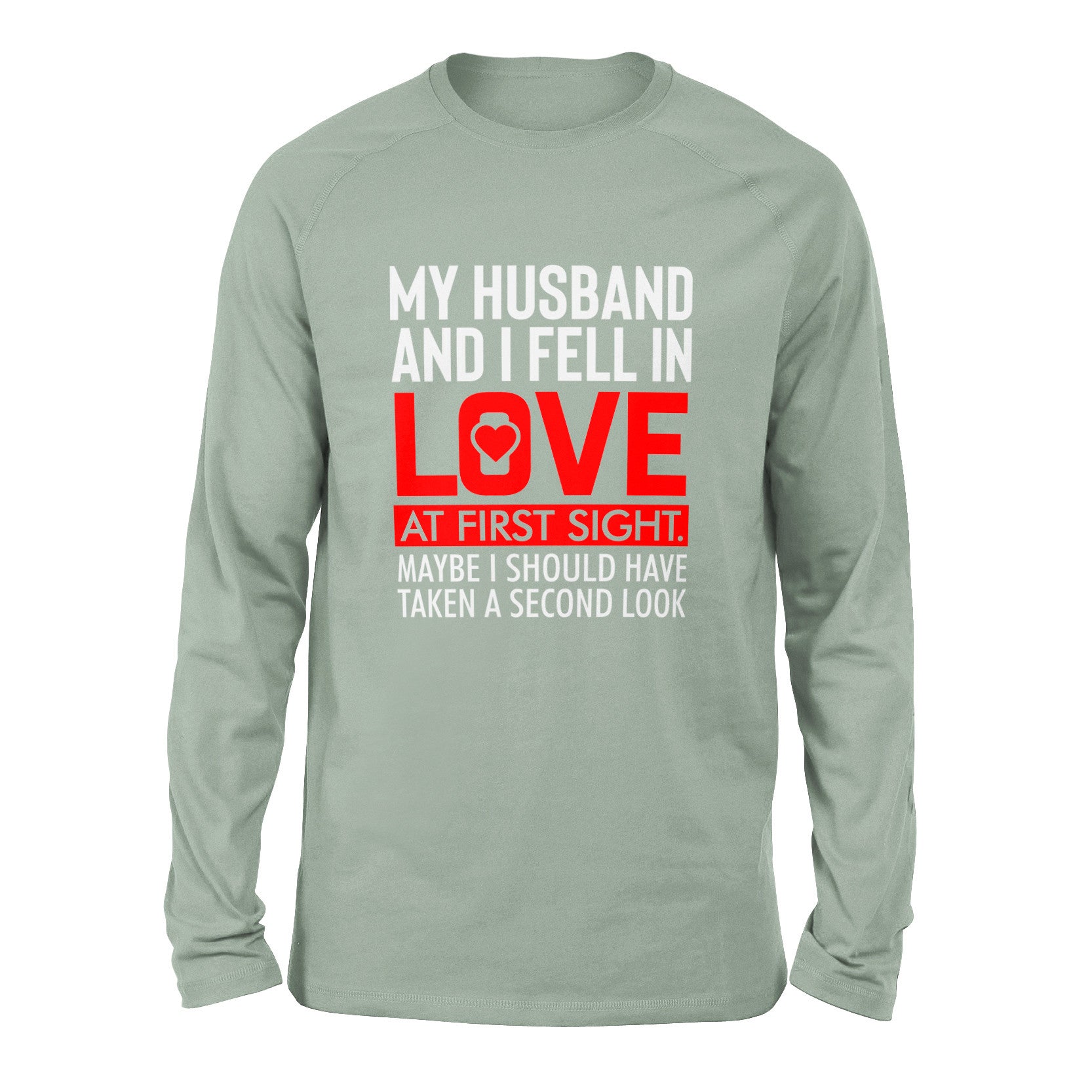 My Husband And I Fell In Love At First Sight Men/Unisex Drop Shoulder Sweatshirt in Dusty Blue color