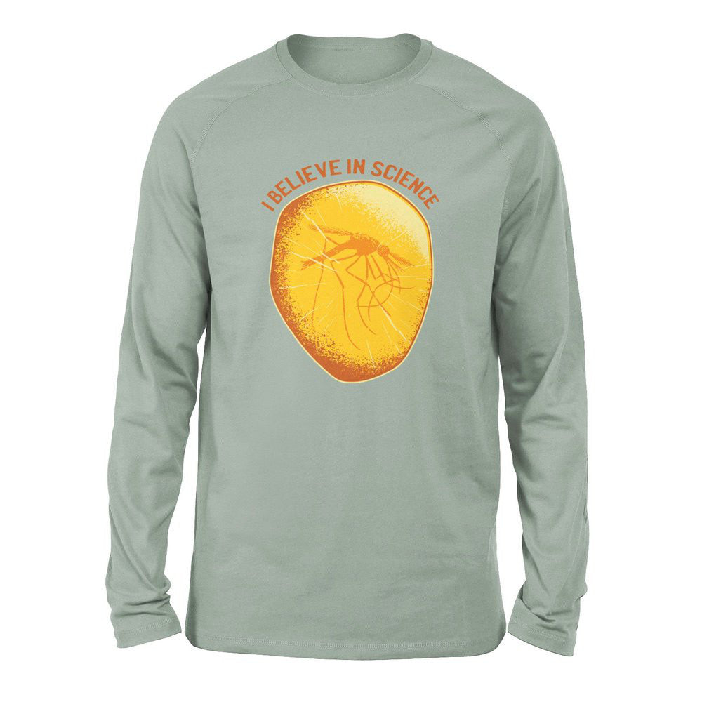 I Believe In Science Men/Unisex Drop Shoulder Sweatshirt in Dusty Blue color