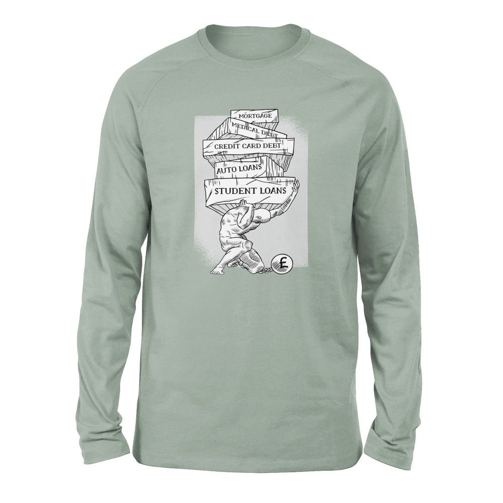 Debt Atlas Men/Unisex Drop Shoulder Sweatshirt in Dusty Blue color