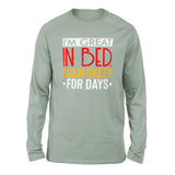 I'm Great In Bed, I Can Sleep For Days Men/Unisex Drop Shoulder Sweatshirt in Dusty Blue color