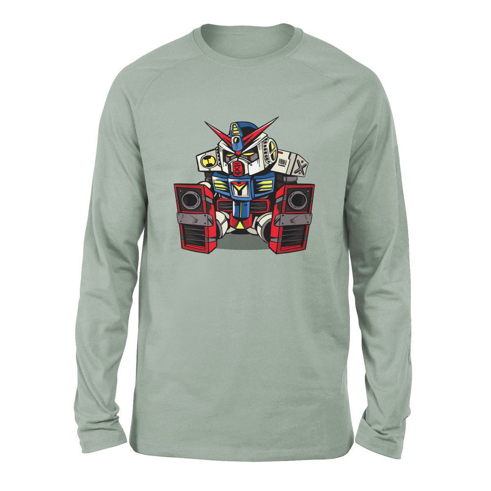 Sleepy Robot Men/Unisex Drop Shoulder Sweatshirt in Dusty Blue color
