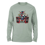 Sleepy Robot Men/Unisex Drop Shoulder Sweatshirt in Dusty Blue color